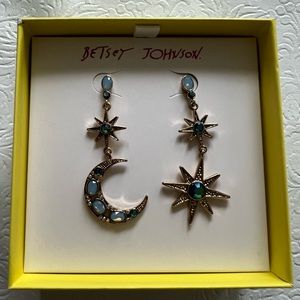 Betsey Johnson Women's Moon and Star Drop Earrings